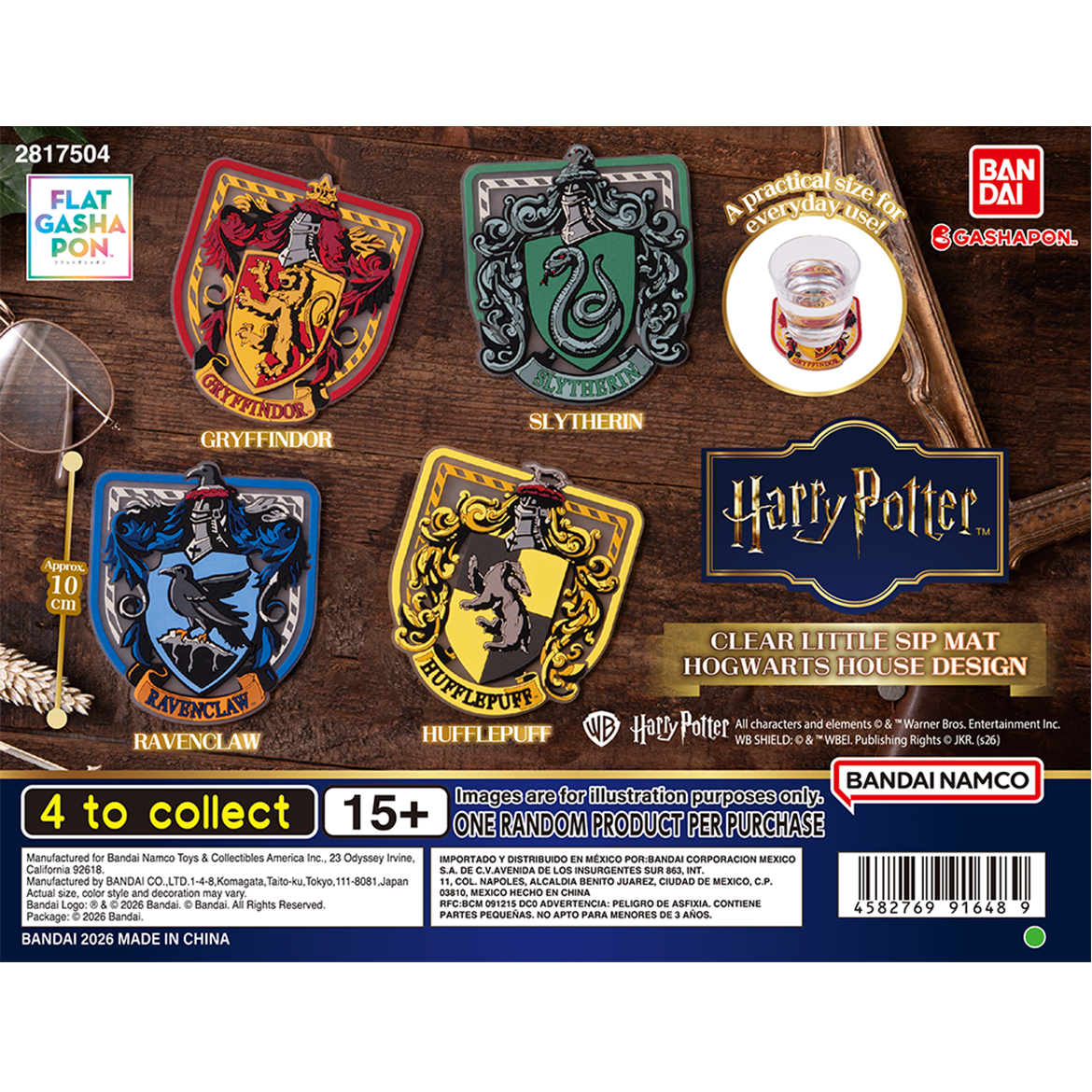 【fg】harry_potter_clear_little_sip_mat_hogwarts_house_design