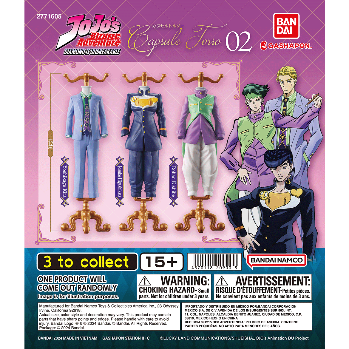 CAPSULE TORSO JOJO'S BIZARRE ADVENTURE DIAMOND IS UNBREAKABLE 02 | NEW |  Gashapon US official